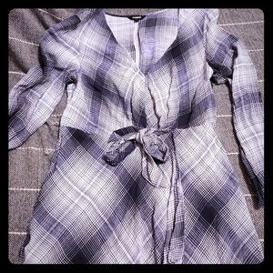 Express Fit-and-Flare Wrap Dress